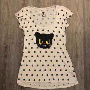 Polka dot cat T-shirt